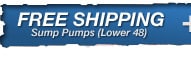 Free Freight on Most Sump Pumps