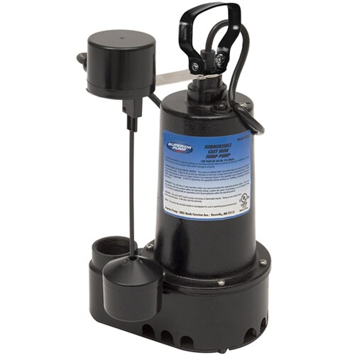 Superior Pump 92352 - 1/3 HP High-Volume Submersible Sump Pump w/ Vertical Float Switch