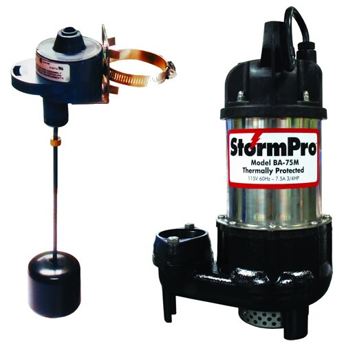 StormPro 3/4 HP Cast Iron Stainless Steel Sump Pump w/ Adjustable Vertical Float