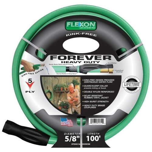 Flexon Industries Heavy Duty 5/8" x 100-Foot Garden Hose