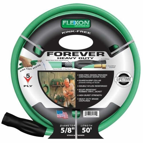 Flexon Industries Heavy Duty 5/8" x 50-Foot Garden Hose