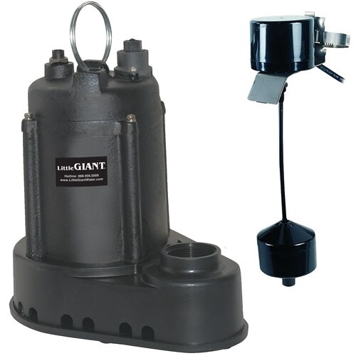 Little Giant SC33V - 1/3 HP Cast Iron Submersible Sump Pump w/ Vertical Float Switch