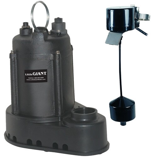 Little Giant SC50V - 1/2 HP Cast Iron Submersible Sump Pump w/ Vertical Float Switch