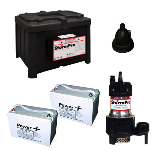 StormPro Maxx Heavy Duty Battery Backup Sump Pump System (3000 GPH @ 10') w/ 2 Batteries