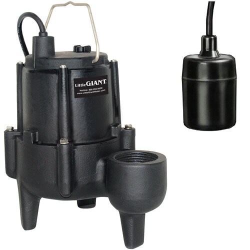 Little Giant WC50TA - 4/10 HP Cast Iron Submersible Sewage Pump w/ Tether Float Switch