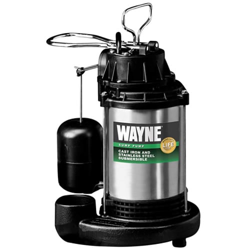 Wayne CDU980E - 3/4 HP Stainless Steel Cast Iron Submersible Sump Pump w/ Vertical Float Switch