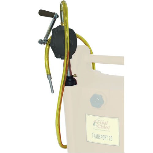 Pump connected to 25gal gas can