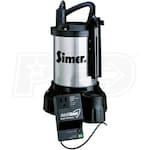 Simer 3989 - 3/4 HP Stainless Steel Cast Iron Sump Pump w/ Intellishield Switch