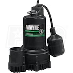 Wayne RSP130 - 1/3 HP Thermoplastic Submersible Sump Pump w/ Tether Float Switch