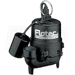 Flotec E3375TLT - 1/3 HP Cast Iron Effluent Pump w/ Piggyback Tether Float