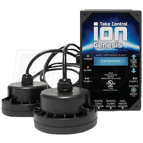 View iON Genesis Programmable Smart Sensing Sump Pump Controller System w/ 20' Switch & 10' Power Cords