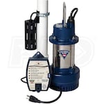 Pro Series S3033 - 1/3 HP Cast Iron / Stainless Steel Submersible Sump Pump w/ Deluxe Controller & Dual Float Switch