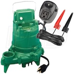 Zoeller N53 - 1/3 HP Cast Iron Submersible Sump Pump & HydroCheck HC6000v2 - Electronic Hi-Lo Pump Switch w/ Dual Sensors & Built-In Alarms