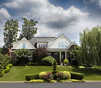 Suburban House On Graded Land