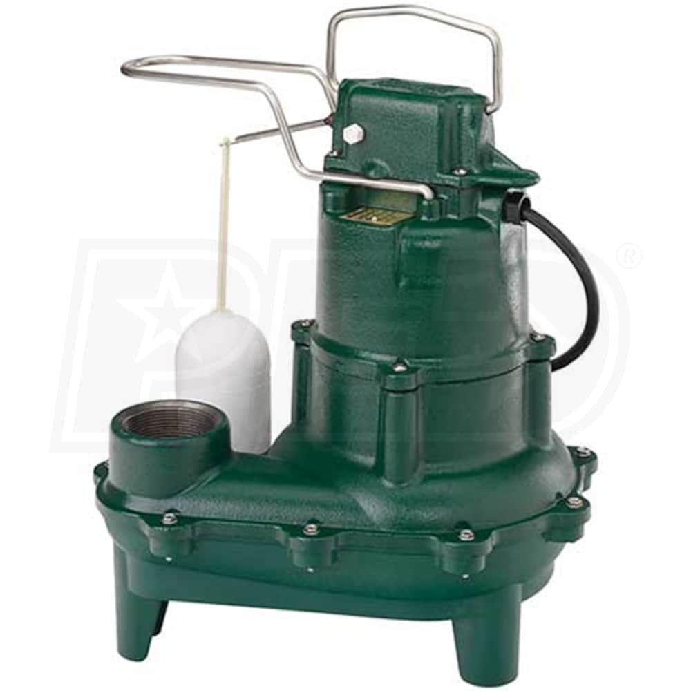 w/ Vertical Float 2" Zoeller M267-1/2 HP Cast Iron Sewage Pump 