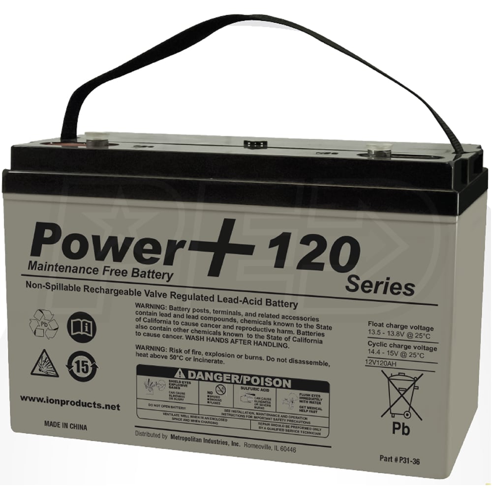 iON Products P20397 Power + 12V Maintenance Free Deep Cycle 120AH AGM