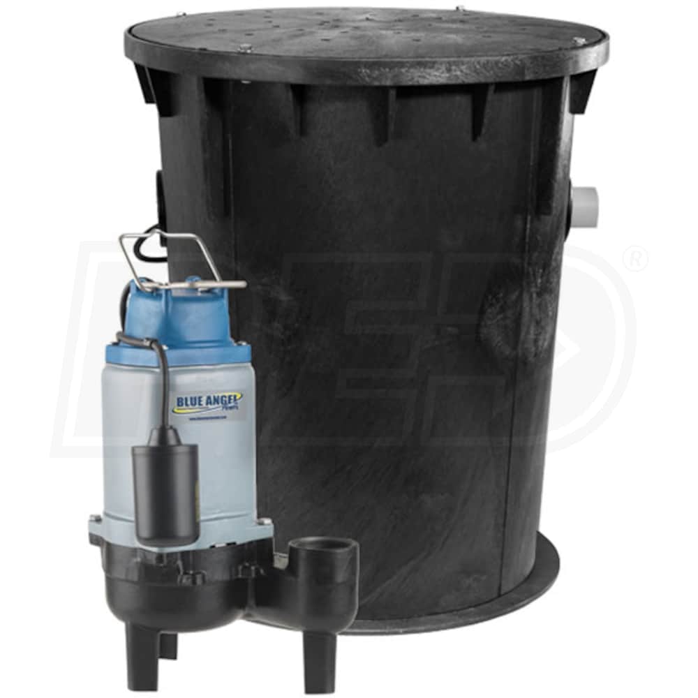 Blue Angel Pumps T50SWSS 1/2 HP Cast Iron Outdoor Sewage Pump System 18Inch x 30Inch w
