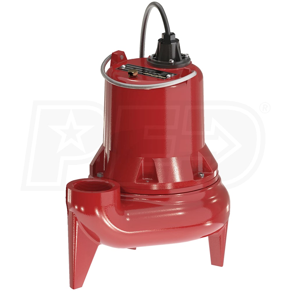 115V Liberty Pumps LE51A-2 Automatic Submersible Sewage Pump w/Wide-Angle Piggyback Float Switch 1/2HP 25 Cord 2 discharge