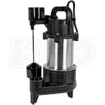 Little Giant Select Series LG-SS100V - 1 HP Cast Iron & Stainless Steel Submersible Sump Pump w/ Vertical Float Swtich