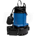 Little Giant Select Series LG-EFF50T - 1/2 HP Cast Iron Submersible Effluent Pump w/ Piggyback Tether Float Switch