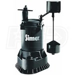 Simer 2958 - 1/2 HP Cast Iron Sump Pump w/ Vertical Float Switch