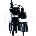 Simer 2961 - Pitmaster  4/10 HP Thermoplastic Sewage Pump (2") w/ Piggyback Tether Float