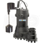 Burcam Pumps 1/2 HP Heavy Duty Cast Iron Submersible Sump Pump w/ Vertical Float Switch