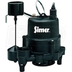 Simer 3997 - ACE-IN-THE-HOLE 1/2 HP Cast Iron Submersible Sump Pump w/ Vertical Float Switch