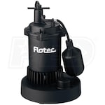 Flotec 1/3 HP Thermoplastic Submersible Sump Pump w/ Tethered Float Switch