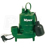 Myers S40HT-11P- 1/3 HP Cast Iron High Temp Effluent Pump w/ Tether Float Switch