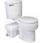 Liberty Pumps ASCENTII-RSW - 1/2 HP Complete Toilet Macerator System (Round Bowl - White)