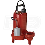 Liberty Pumps LE72A3-2 - 3/4 HP Cast Iron Sewage Pump (3") w/ Piggyback Tether Float (25' Cord) (208-230V)