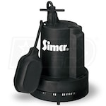 Simer 2905 - 1/4 HP Thermoplastic Submersible Sump Pump w/ Tethered Float Switch