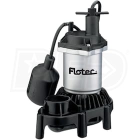 View Flotec FPZS33T - 1/3 HP Thermoplastic Base & Zinc Housing Sump Pump w/ Tether Float Switch