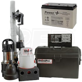 Ion JSPIII Preassembled Sump and Battery Backup System (4080 GPH @ 0') & P20397 Battery