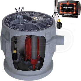 Liberty Pumps P382LE41/A2 - 4/10 HP Pro380 Cast Iron Sewage Pump System (24"x24") w/ Alarm