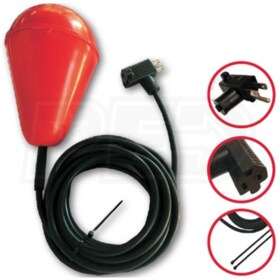 View Sump Alarm Sewage / Septic Float Switch (Piggyback Plug) w/ 20-Foot Cord (Up To 13-Amps)
