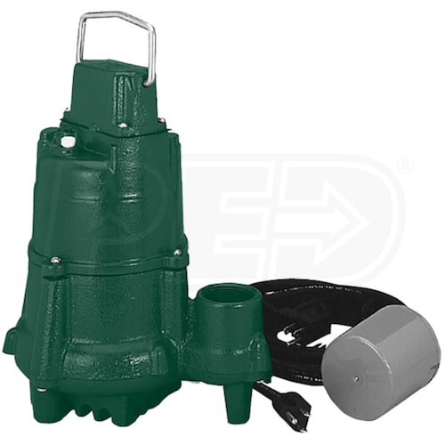 Zoeller BN98 - 1/2 HP Cast Iron Submersible Sump Pump w/ Tether Float ...