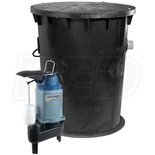 Blue Angel Pumps F50SWSS 1/2 HP Cast Iron CommercialGrade Outdoor Sewage Pump System 18Inch