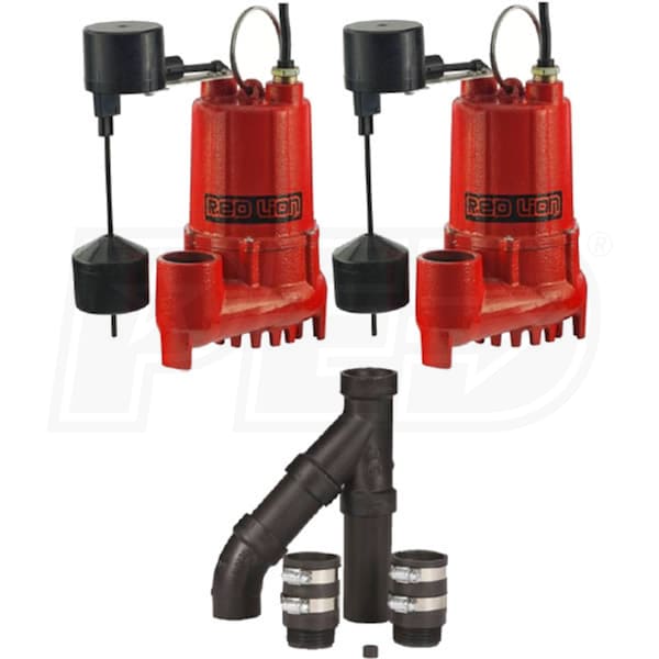 1/3 HP Cast Iron Submersible Sump Pump w/ Vertical Float ... Red Lion RL-SC33V 