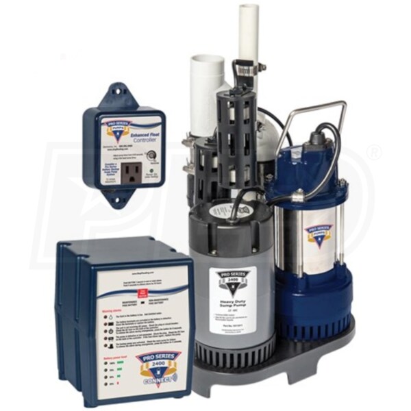 Pro Series PS-C33 - 1/3 HP Combination Primary & Backup Sump Pump System